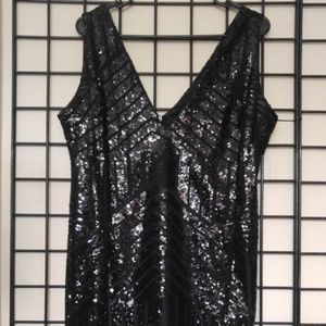 Black Sequin Mini Cocktail Dress